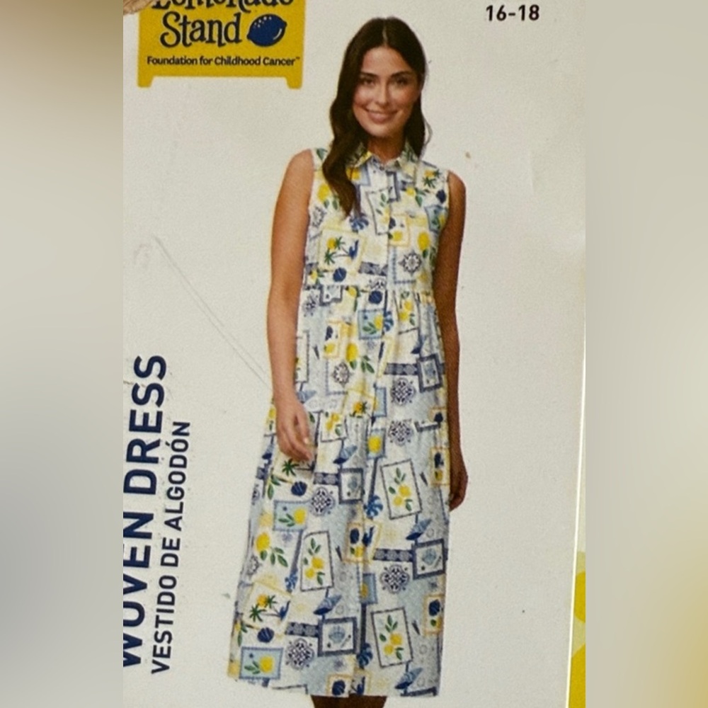 Alex's Lemonade Stand Woven Dress Xl NWT
